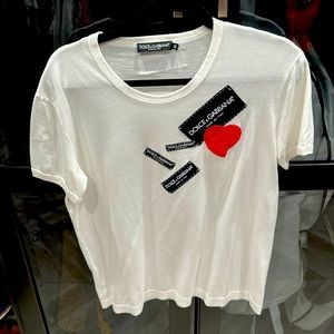 DOLCE & GABBANA WOMEN’S WHITE T SHIRT SIZE 42